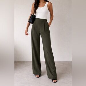 Chic Olive Women's Wide Leg Pants